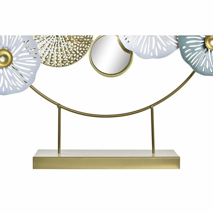 DKD Home Decor Decoración de Metal y Espejo Nenúfar Dorado y Verde Menta DKD Home Decor Decoración de Metal y Espejo Nenúfar Dorado y Verde Menta