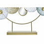 DKD Home Decor Decoración de Metal y Espejo Nenúfar Dorado y Verde Menta