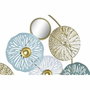 DKD Home Decor Decoración de Metal y Espejo Nenúfar Dorado y Verde Menta