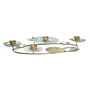DKD Home Decor Candelabro Metal Espejo Nenúfar Dorado y Verde Menta Surimi