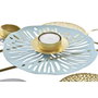 DKD Home Decor Candelabro Metal Espejo Nenúfar Dorado y Verde Menta Surimi