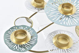 DKD Home Decor Candelabro Oriental Dorado Verde Menta Metal Espejo 33 x 54 x 8 cm