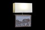 DKD Home Decor Lámpara Sobremesa Estilo Indio Marrón Blanco 12 x 41 x 33 cm