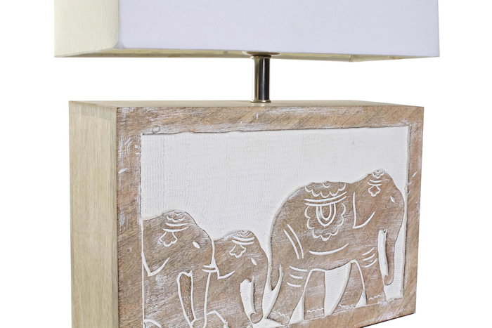DKD Home Decor Lámpara Sobremesa Estilo Indio Marrón Blanco 12 x 41 x 33 cm DKD Home Decor Lámpara Sobremesa Estilo Indio Marrón Blanco 12 x 41 x 33 cm