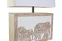 DKD Home Decor Lámpara Sobremesa Estilo Indio Marrón Blanco 12 x 41 x 33 cm