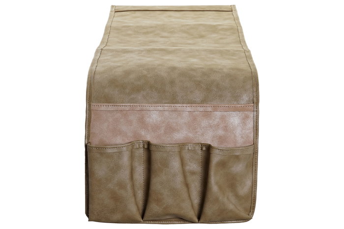 DKD Home Decor Portamandos Tradicional Marron Beige Pu 30 x 90 x 0.5 cm