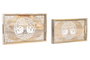 DKD Home Decor Set de 2 Bandejas de Mango Árbol de la Vida 42,5x27,5x5 cm