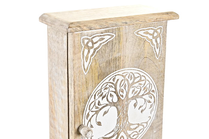DKD Home Decor Armario de llaves Árbol de la Vida de madera de mango