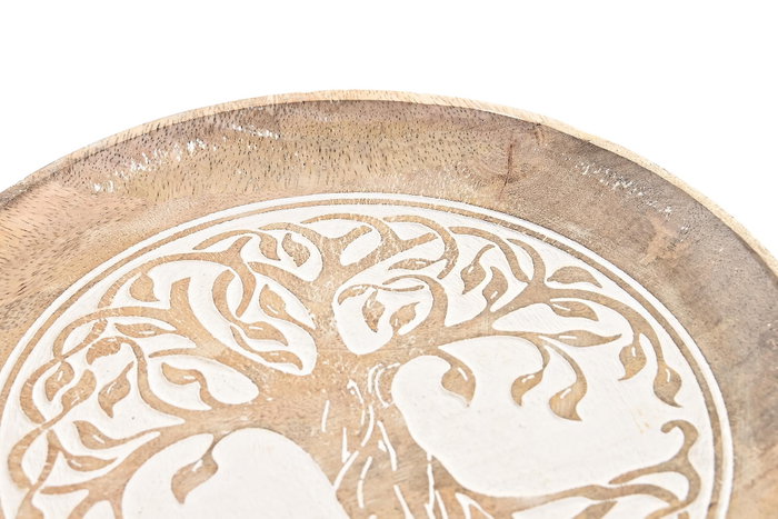 DKD Home Decor Bandeja Vaciabolsillos Mango Árbol de la Vida 20,5x20,5x2,5 cm