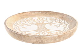 DKD Home Decor Bandeja Vaciabolsillos Mango Árbol de la Vida 20,5x20,5x2,5 cm