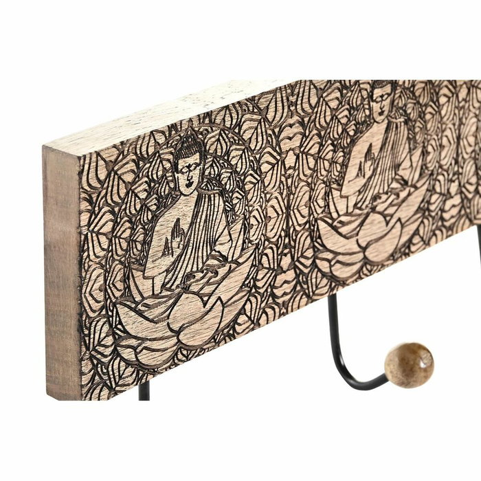 DKD Home Decor Perchero de Pared Buda con 3 Colgadores
