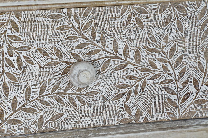 DKD Home Decor Consola Indio Natural Blanco Mango 91 x 42 x 81 cm