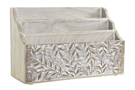 DKD Home Decor Organizador de Mango Natural para Cartas