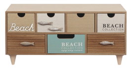 DKD Home Decor Joyero de Madera Beach Marrón 40x16x19