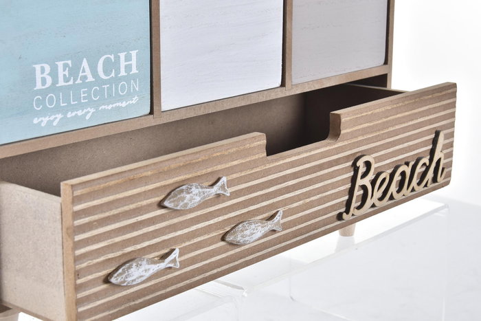 DKD Home Decor Joyero O grove Madera Marron Turquesa 14 x 24 x 34 cm