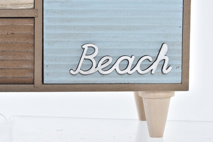 DKD Home Decor Joyero O grove Antique Marron Turquesa Madera 34 x 13 x 16 cm