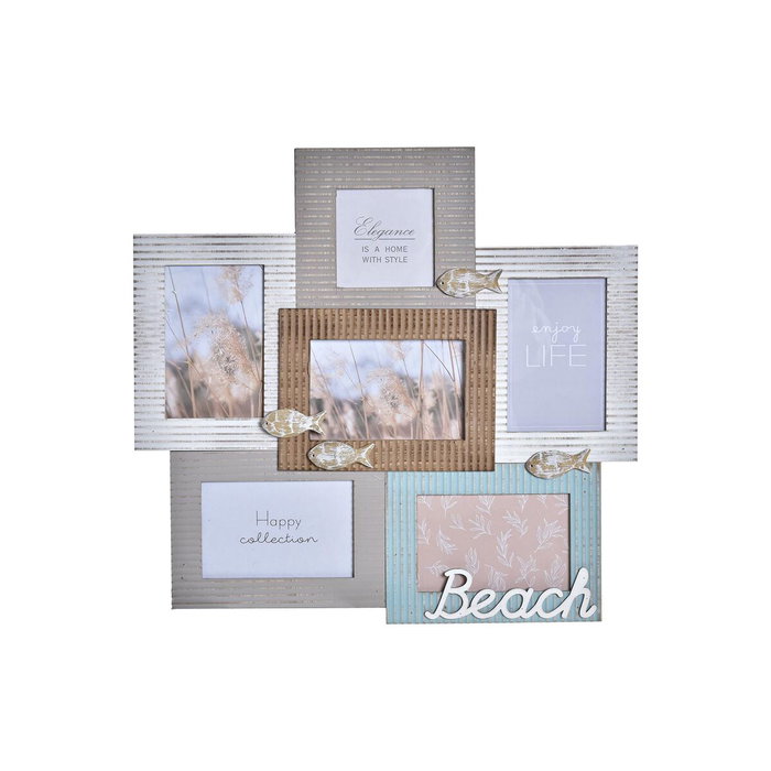 DKD Home Decor Marco Multifoto Madera y Cristal Beach