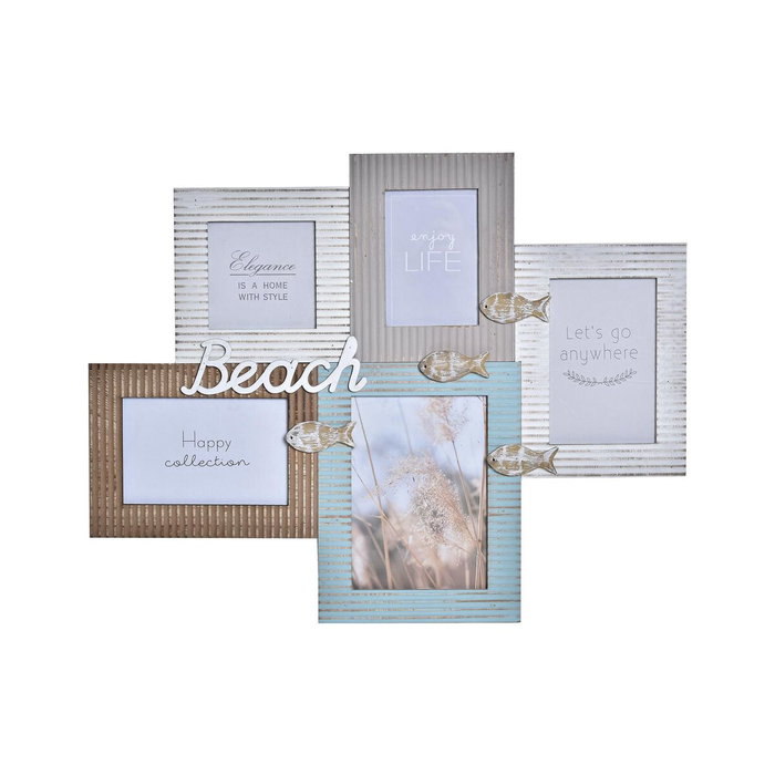 DKD Home Decor Marco Multifoto de Madera y Cristal Beach 51x2x40,5 DKD Home Decor Marco Multifoto de Madera y Cristal Beach 51x2x40,5