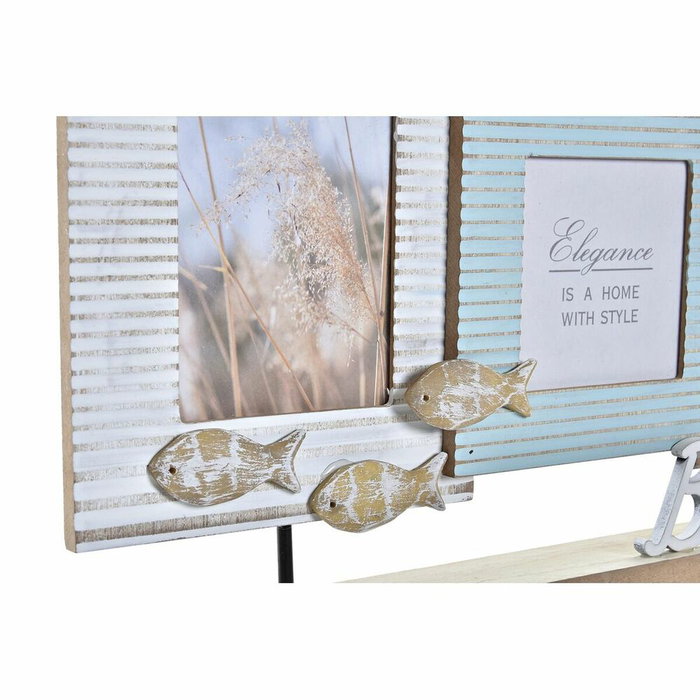 DKD Home Decor Marco Multifoto Madera y Cristal Beach 43x5x27
