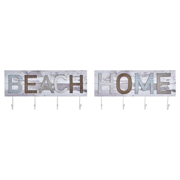 DKD Home Decor Perchero de Pared de Madera y Metal Beach Surtido de 2 Unidades DKD Home Decor Perchero de Pared de Madera y Metal Beach Surtido de 2 Unidades