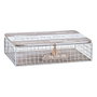 DKD Home Decor Caja de Madera y Metal con Diseño de Peces Marrón y Blanco