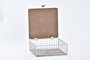 DKD Home Decor Caja Mediterraneo Pollença Madera Metal Marron Blanco 16 x 16 x 6 cm