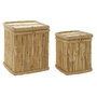 DKD Home Decor Set de 2 Cestas de Bambú y Cuerda Natural