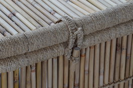 DKD Home Decor Cesta Balines Set de 2 Bambú Cuerda Natural 46 x 55 x 46 cm