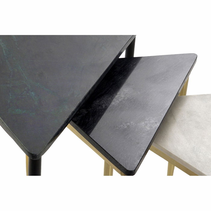 DKD Home Decor Set de 3 Mesas Auxiliares MESDA AUXI de Mármol