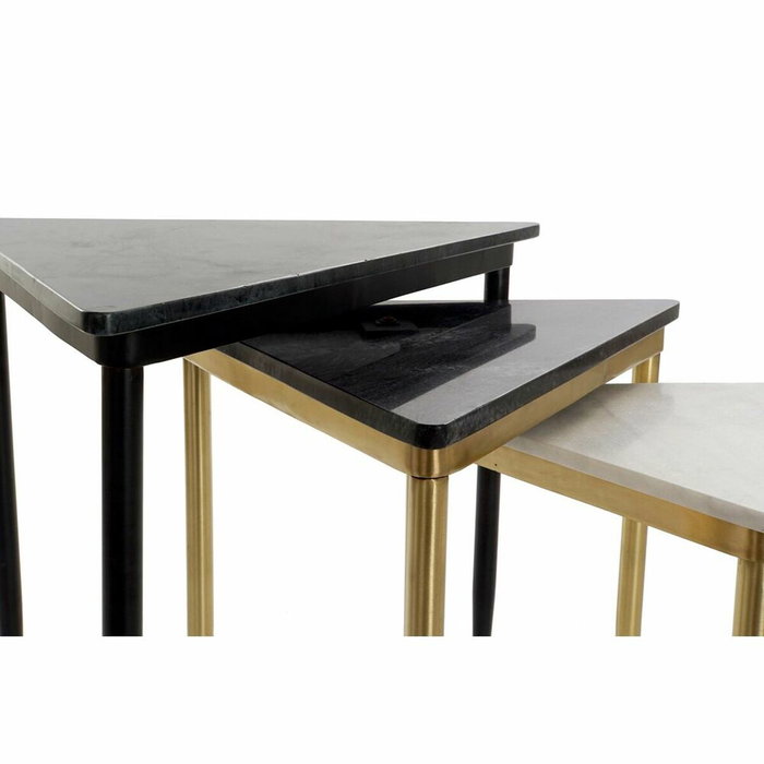 DKD Home Decor Set de 3 Mesas Auxiliares MESDA AUXI de Mármol