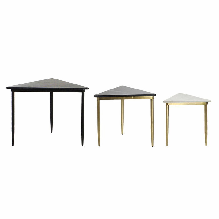 DKD Home Decor Set de 3 Mesas Auxiliares MESDA AUXI de Mármol