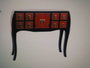 Consola Oriental DKD Home Decor Rojo Negro 27 x 80 x 96 cm