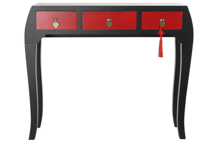 Consola Oriental DKD Home Decor Rojo Negro 27 x 80 x 96 cm Consola Oriental DKD Home Decor Rojo Negro 27 x 80 x 96 cm