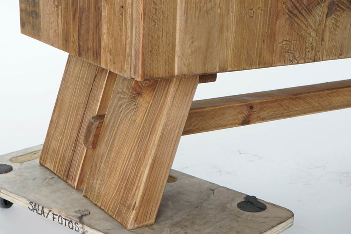 DKD Home Decor Mueble TV Estilo Alpino Natural Madera Reciclada 180x45x60 cm