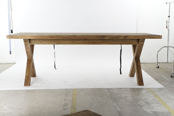 DKD Home Decor Mesa de Comedor de Madera Reciclada 220x100x76 Natural