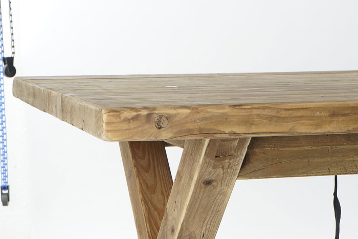 DKD Home Decor Mesa de Comedor de Madera Reciclada 220x100x76 Natural