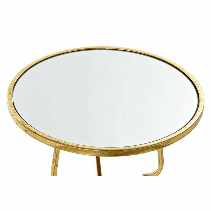 Mesa auxiliar DKD Home Decor Espejo Dorado Metal (41 x 41 x 64 cm)