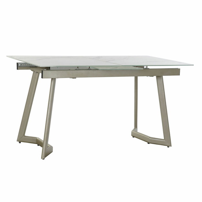 DKD Home Decor Mesa de Comedor de Cristal Extensible 140x80x76 cm