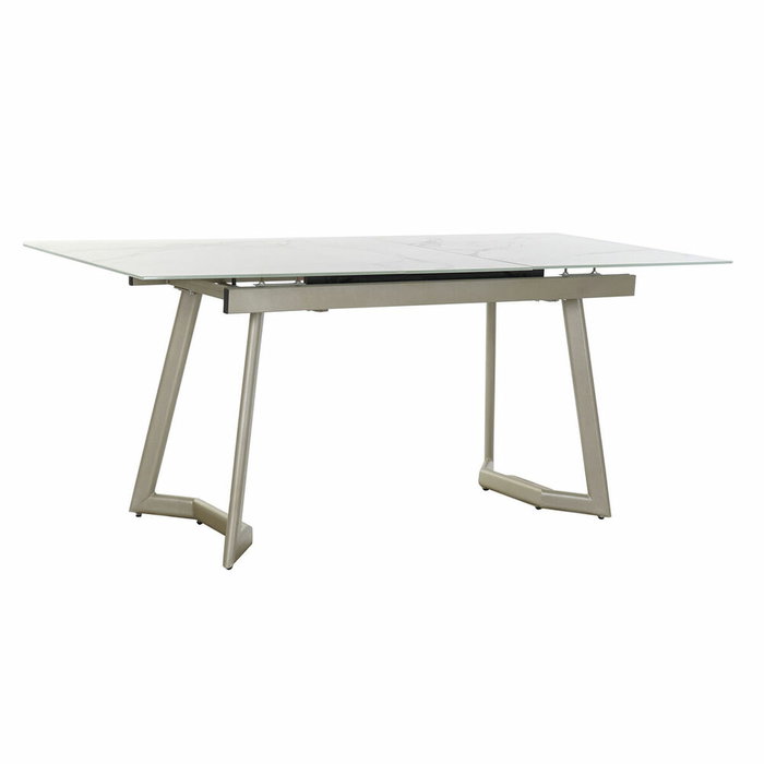 DKD Home Decor Mesa de Comedor de Cristal Extensible 140x80x76 cm