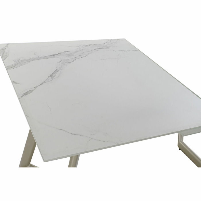 DKD Home Decor Mesa de Comedor de Cristal Extensible 140x80x76 cm