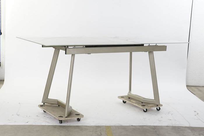 DKD Home Decor Glam Mesa Comedor Metal y Cristal Dorado Blanco 140 x 80 x 76 cm DKD Home Decor Glam Mesa Comedor Metal y Cristal Dorado Blanco 140 x 80 x 76 cm