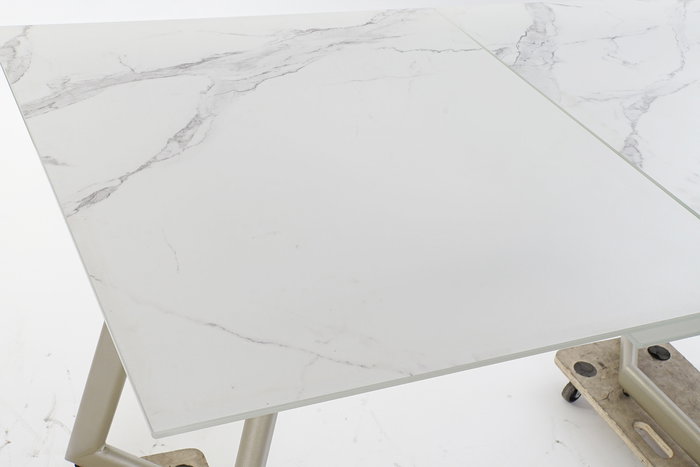 DKD Home Decor Glam Mesa Comedor Metal y Cristal Dorado Blanco 140 x 80 x 76 cm DKD Home Decor Glam Mesa Comedor Metal y Cristal Dorado Blanco 140 x 80 x 76 cm