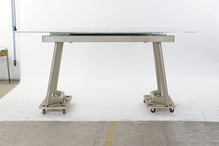 DKD Home Decor Glam Mesa Comedor Metal y Cristal Dorado Blanco 140 x 80 x 76 cm DKD Home Decor Glam Mesa Comedor Metal y Cristal Dorado Blanco 140 x 80 x 76 cm