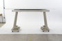 DKD Home Decor Glam Mesa Comedor Metal y Cristal Dorado Blanco 140 x 80 x 76 cm