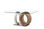 DKD Home Decor Mesa Comedor Blanco Transparente Cristal MDF 90 x 75 x 160 cm