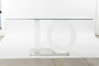 DKD Home Decor Mesa Comedor Blanco Transparente Cristal MDF 90 x 75 x 160 cm