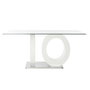 DKD Home Decor Mesa Comedor Blanco Transparente Cristal MDF 90 x 75 x 160 cm