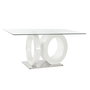 DKD Home Decor Mesa Comedor Blanco Transparente Cristal MDF 90 x 75 x 160 cm