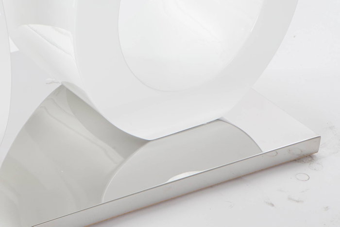 DKD Home Decor Mesa Centro Moderno Blanco Transparente Cristal y MDF 60 x 45 x 110 cm