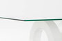 DKD Home Decor Mesa Centro Moderno Blanco Transparente Cristal y MDF 60 x 45 x 110 cm